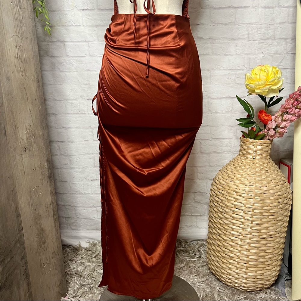 Copper Silk Dress - image 8